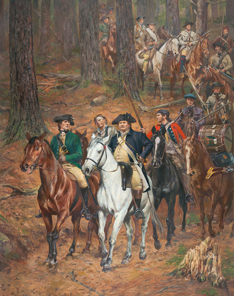 PictureBenjamin Cleveland rides astride Ferguson's mount in War Prize, by Don Troiani, 2012